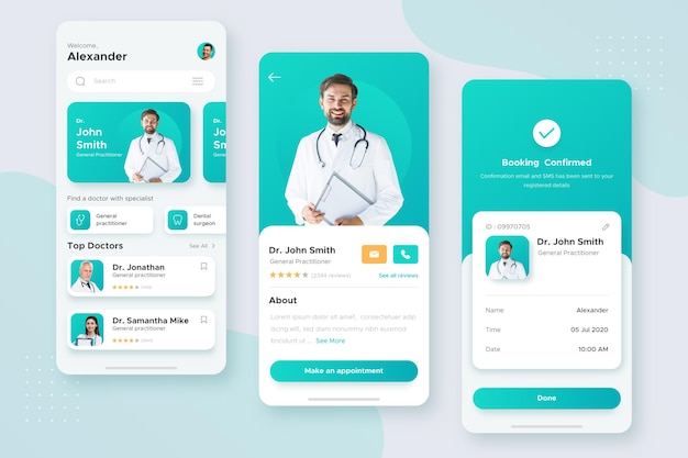 Medical booking app concept