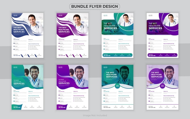 Medical bundle Flyer Design Template and Hospital Flyer set corporate branding Medical Brochure