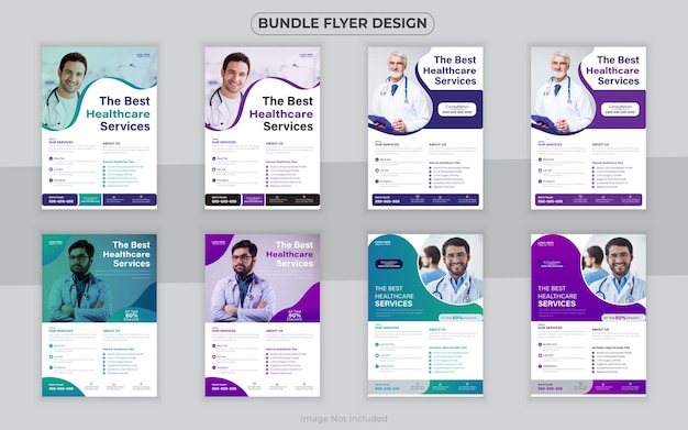 Medical bundle Flyer Design Template and Hospital Flyer set corporate branding Medical Brochure