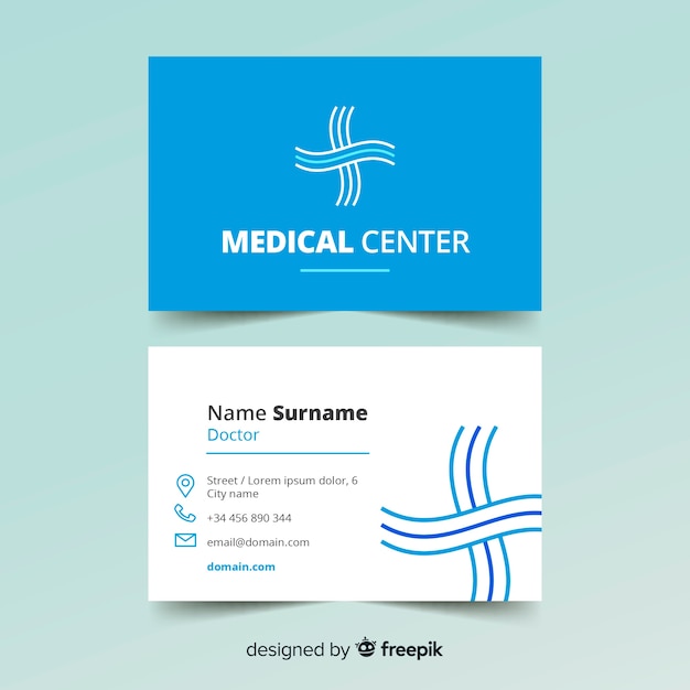 Vector medical business card template with modern style