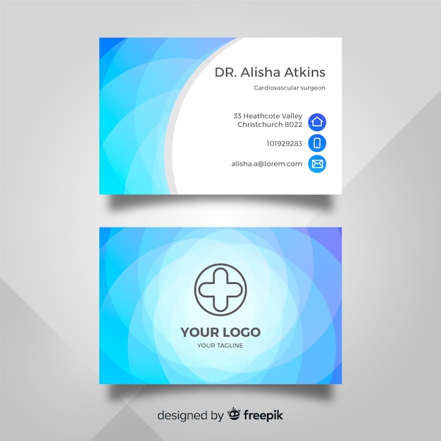 Medical business card template with modern style