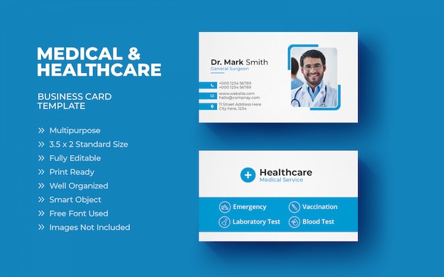 Vector medical business card template