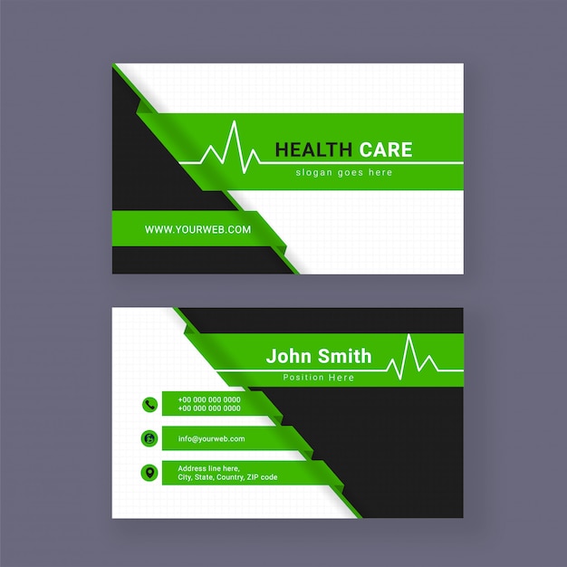 Medical business card or visiting card with details