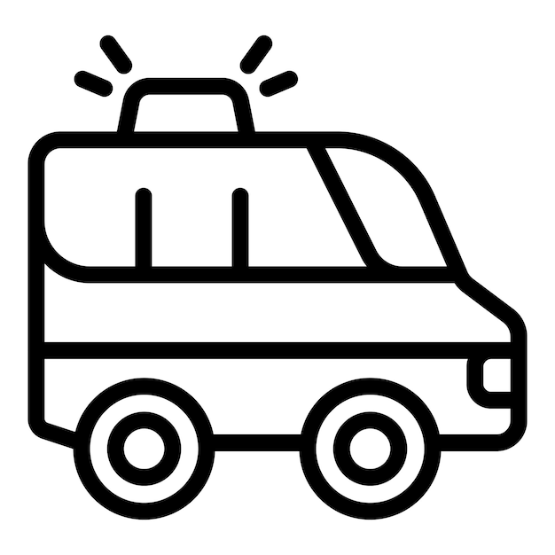 Medical car icon outline vector Truck patient Alarm person