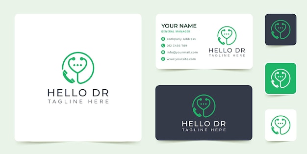 Medical care logo design. Hello doctor abstract vector Logo design