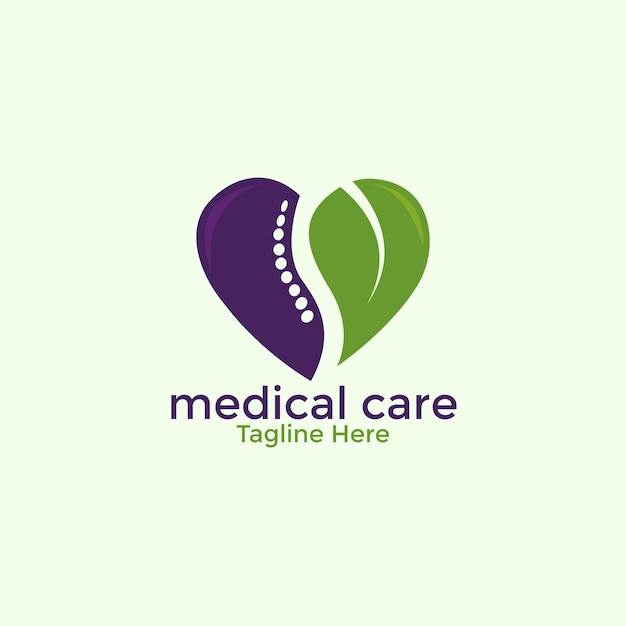 Medical care logo with a heart shape