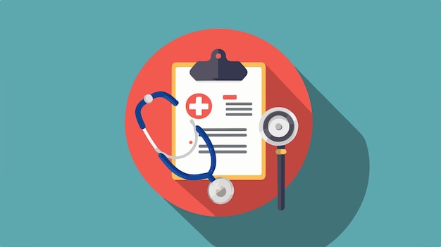 Vector a medical chart with a stethoscope and a medical stethoscope