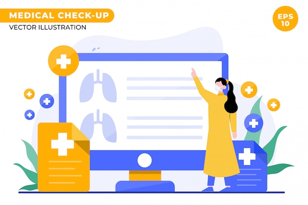 medical check up concept illustration for landing page