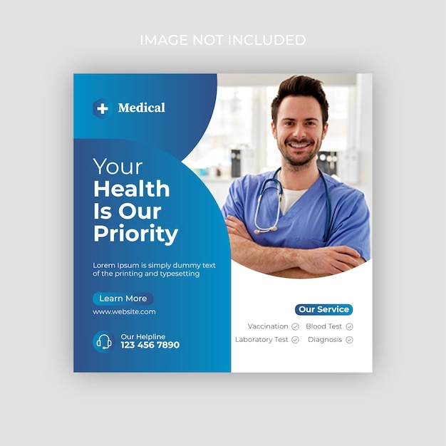 Medical clinic healthcare dental social media post and banner premium vector