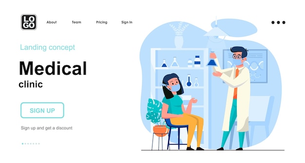 Medical clinic landing page template