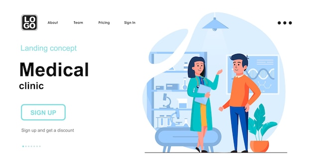 Medical clinic landing page template