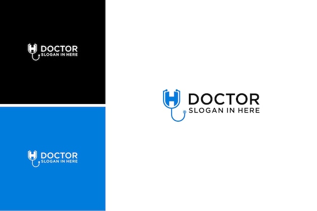 medical coach logo with stethoscope doctor vector