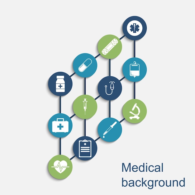 Vector medical concept background. icons of medical equipment, diagnostics and medicine. abstract medicine background. vector illustration.