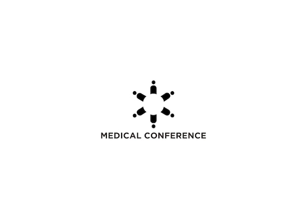 medical conference logo design vector illustration