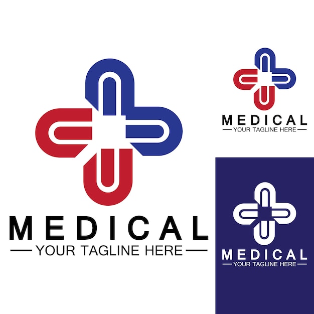 Medical Cross and Health Pharmacy Logo Vector Template