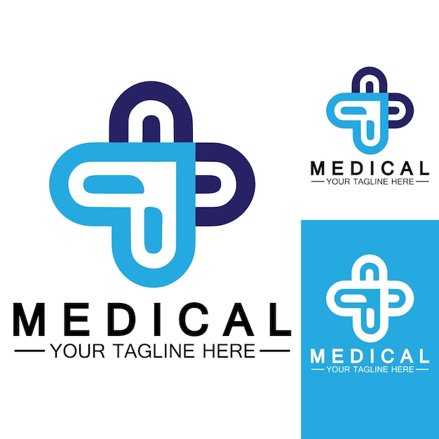 Medical Cross and Health Pharmacy Logo Vector Template