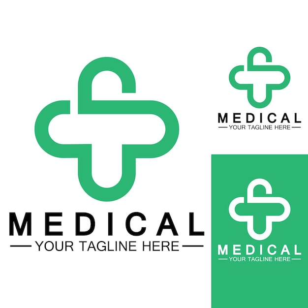 Medical Cross and Health Pharmacy Logo Vector Template