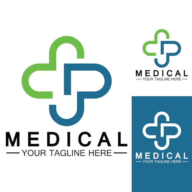 Medical Cross and Health Pharmacy Logo Vector Template