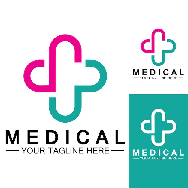 Medical Cross and Health Pharmacy Logo Vector Template