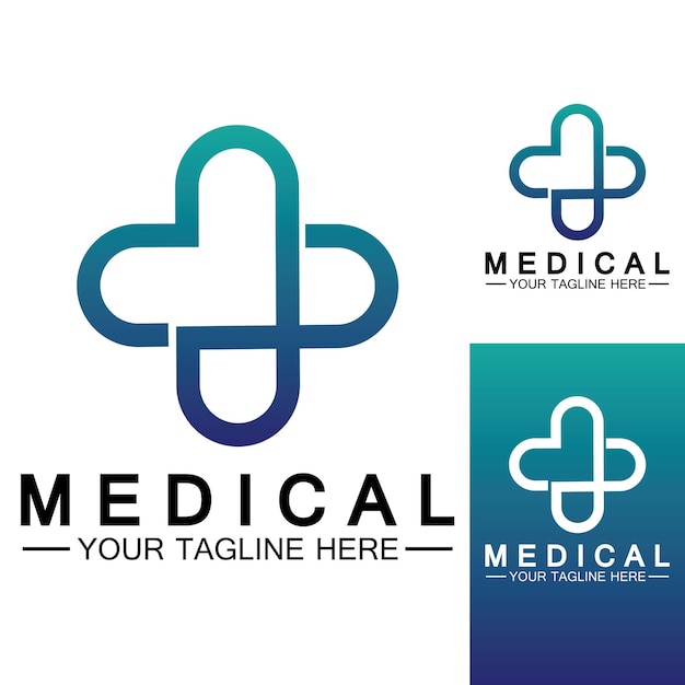 Medical Cross and Health Pharmacy Logo Vector Template