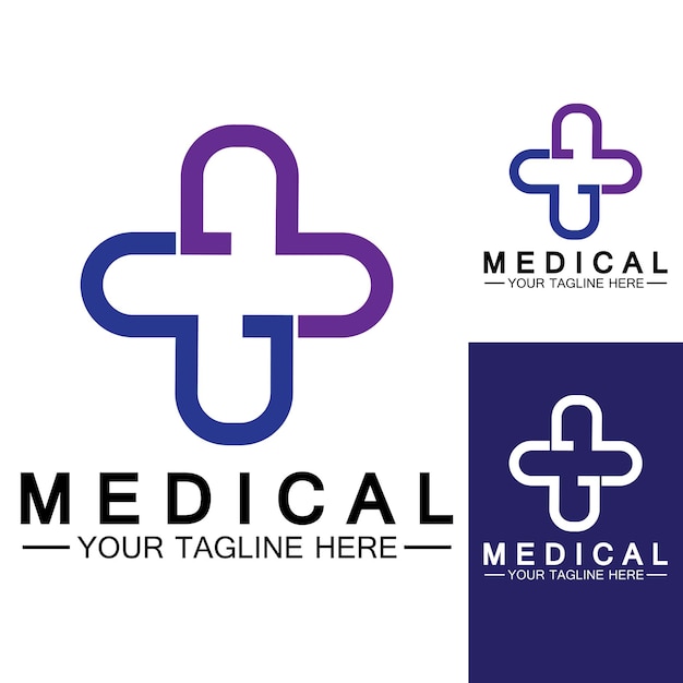 Medical Cross and Health Pharmacy Logo Vector Template