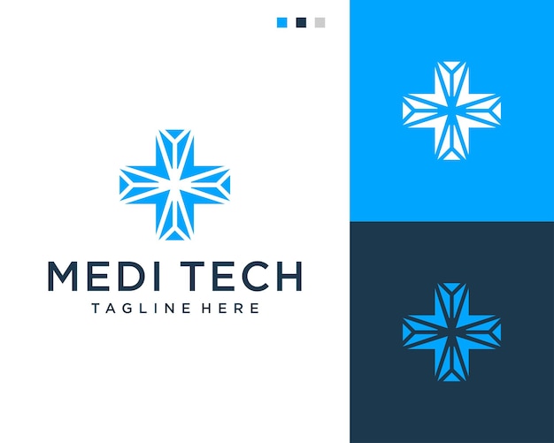 Medical cross symbol logo design