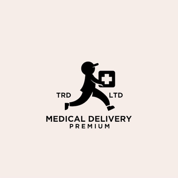 Medical delivery man vintage premium logo