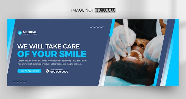 medical dentis and dental care facebook cover template