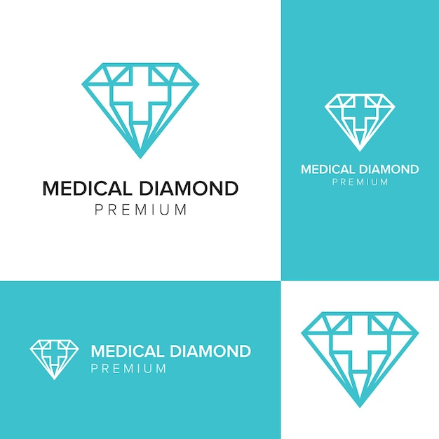 Medical diamond logo icon vector template