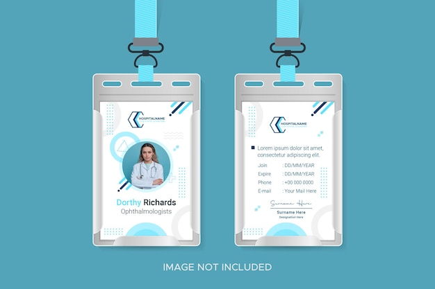 Medical doctor geometric identity card template