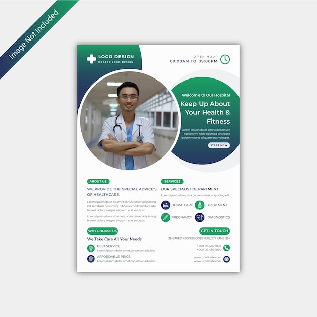 Medical Doctor Healthcare Flyer Design Template