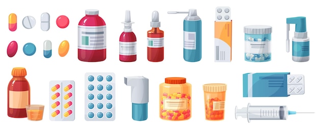 Medical drugs, tablets, capsules and prescription bottles