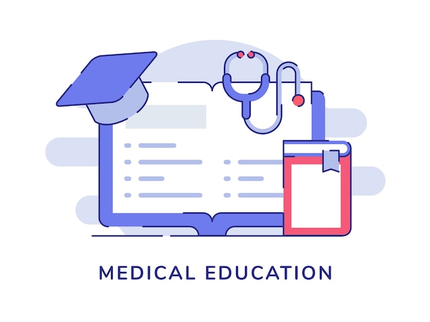 Medical education concept open page book