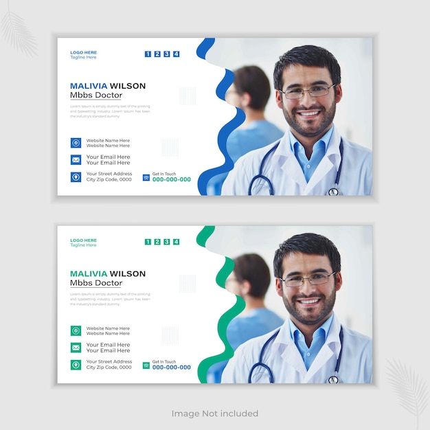 Medical Email Signature or Vector Design template and The Best Healthcare Services