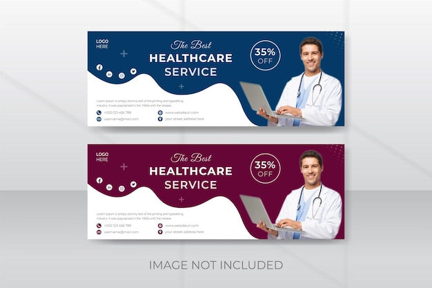 Medical facebook cover template for Healthcare service