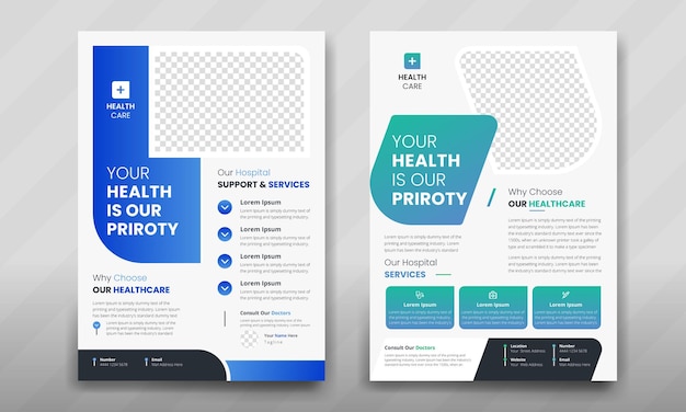 Medical flyer design and health care template