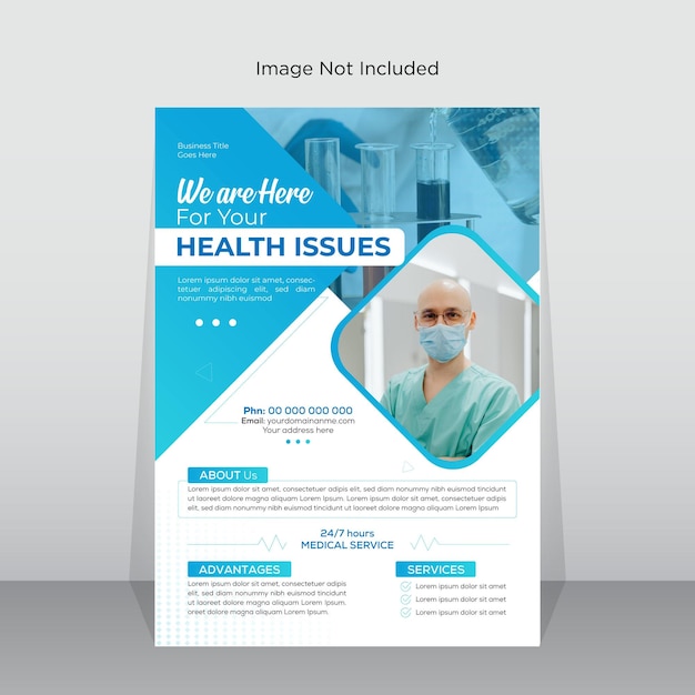 Medical flyer design template Premium Vector