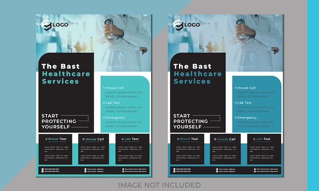 Medical Flyer Design Template Two Color Vector Template