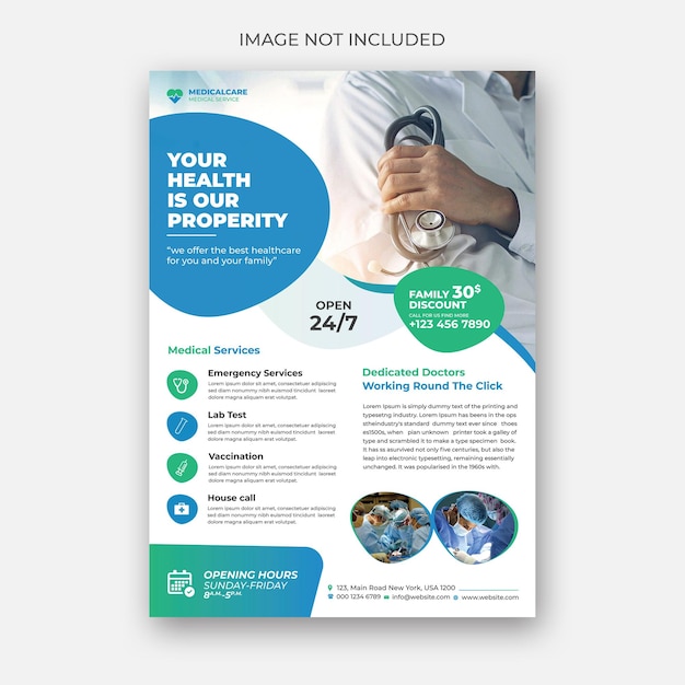 Medical flyer template design