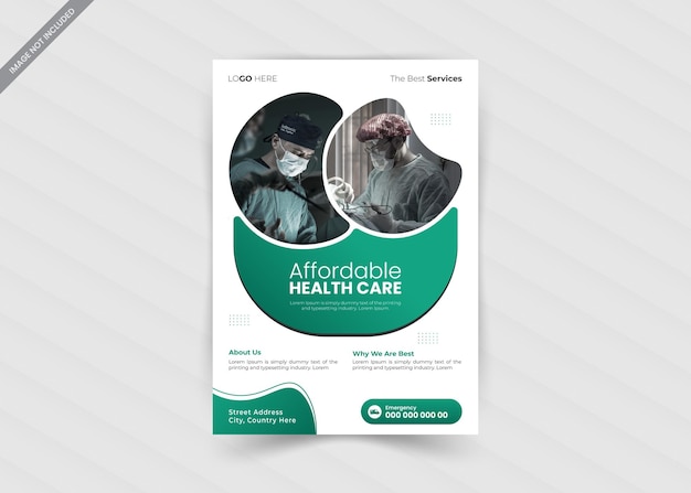 Medical flyer template in vector