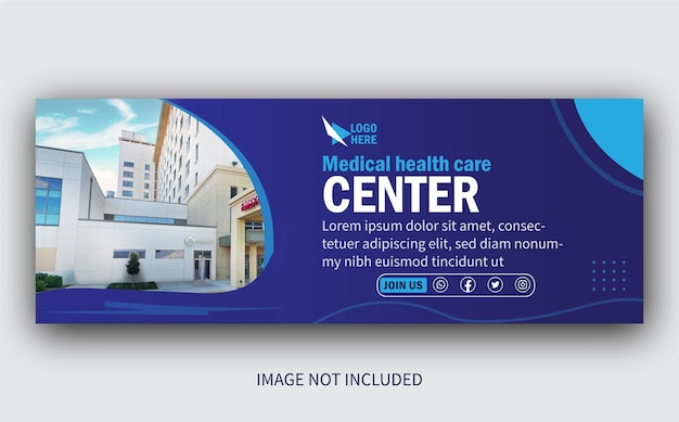 medical health care center Facebook cover design banner template