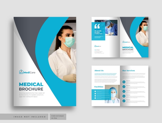 Medical health care company two fold or bi fold brochure template