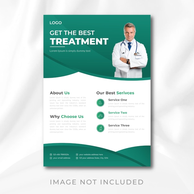 Medical health care consultant service and Modern Flyer Design consultant treatment Premium Vector