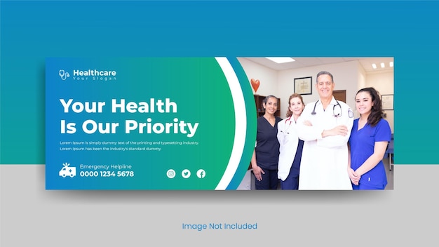 Medical health care facebook cover design template