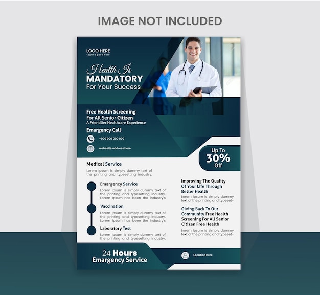 Medical and Health care flyer design template