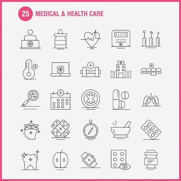 Medical And Health Care Line Icon for Web, Print and Mobile UX/UI Kit.