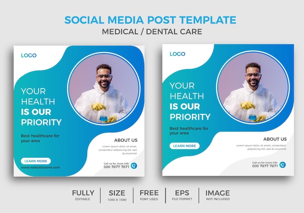 Medical and Health care modern social media post banner