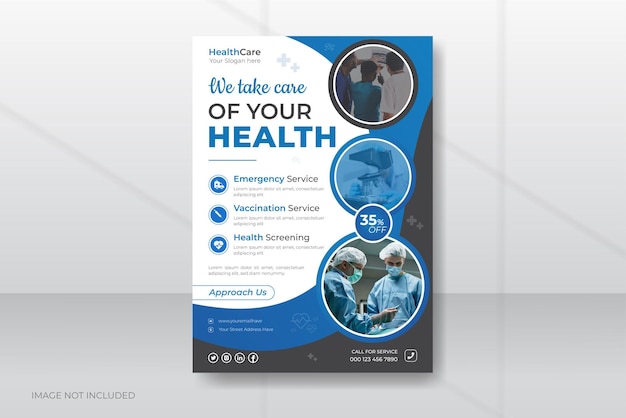 Medical health care poster and flyer template design