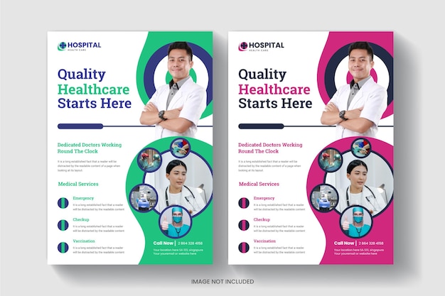 Medical and health care promotion health flyer template