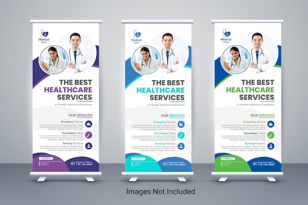 Medical Health Care Roll Up Banner Stand Banner template